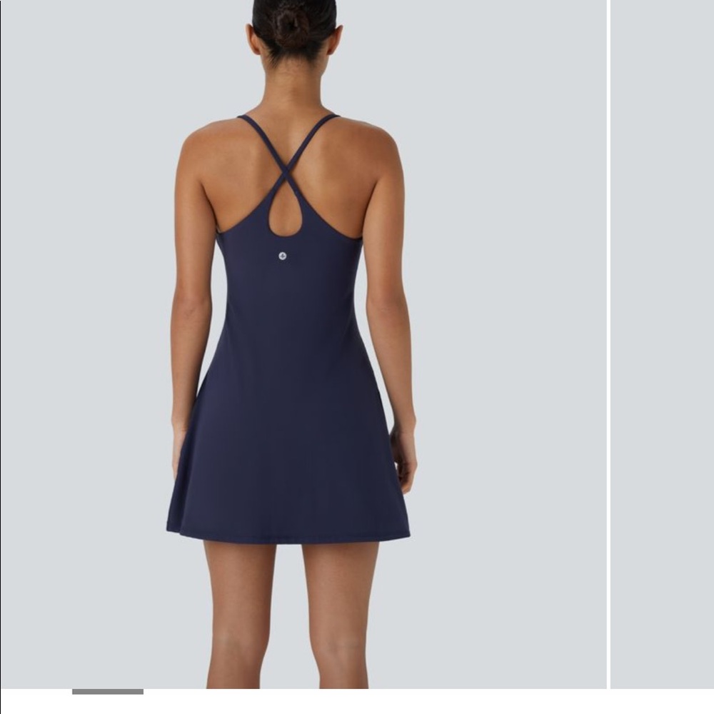 HALARA Navy Blue Crossback Mini Dress